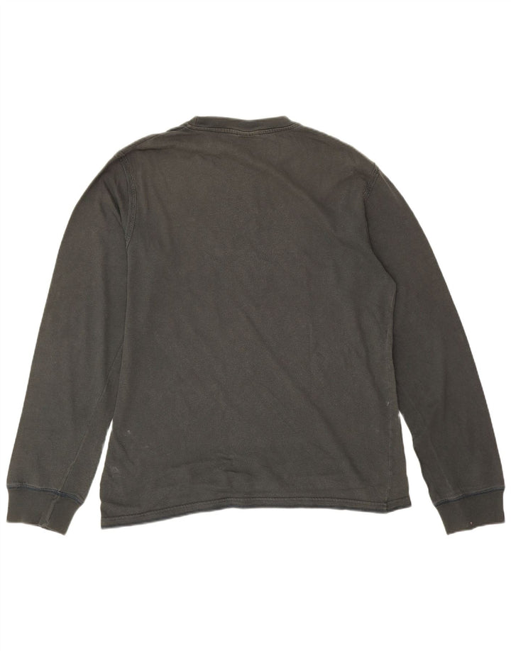 Levi's Top grafico da uomo a maniche lunghe in cotone grigio grande