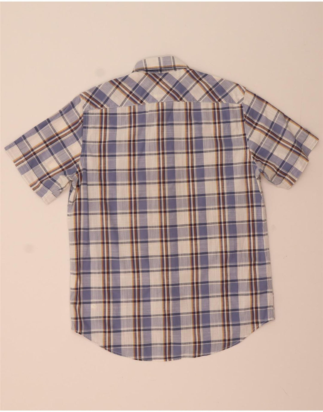 Camicia da uomo a maniche corte Regular Fit Marlboro Classics a quadri blu medio