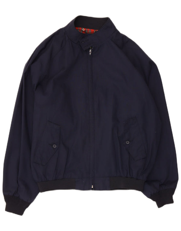 Giubbotto bomber da uomo vintage UK 42 XL poliestere blu navy