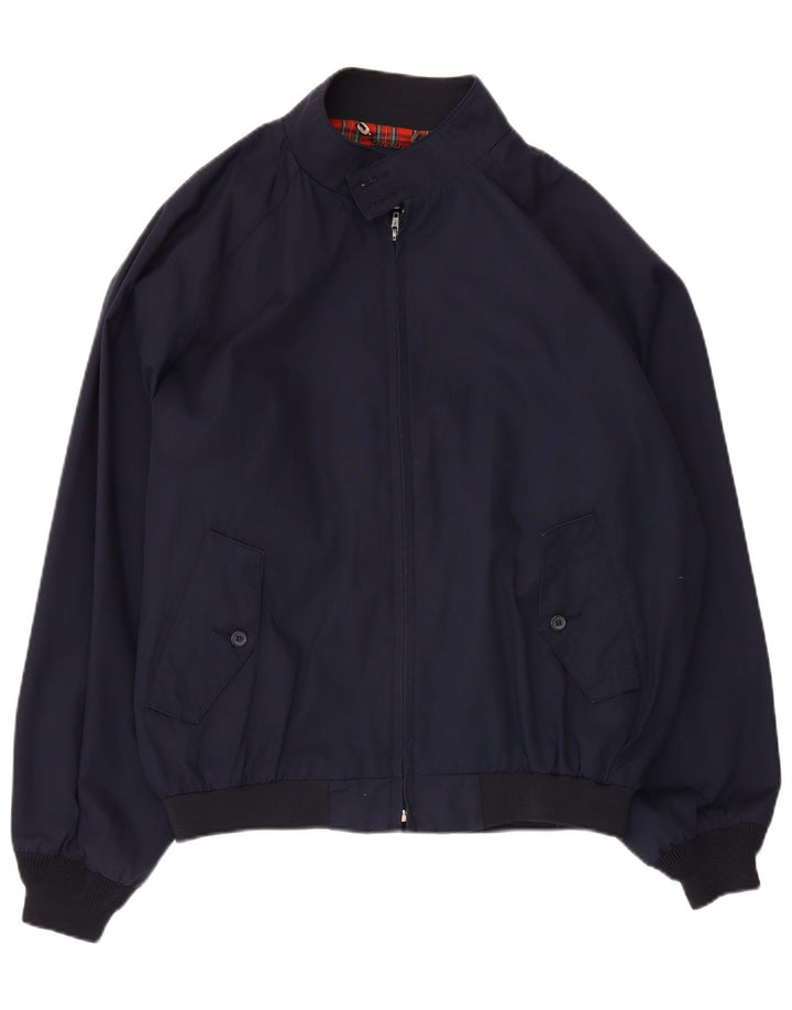 Giubbotto bomber da uomo vintage UK 42 XL poliestere blu navy
