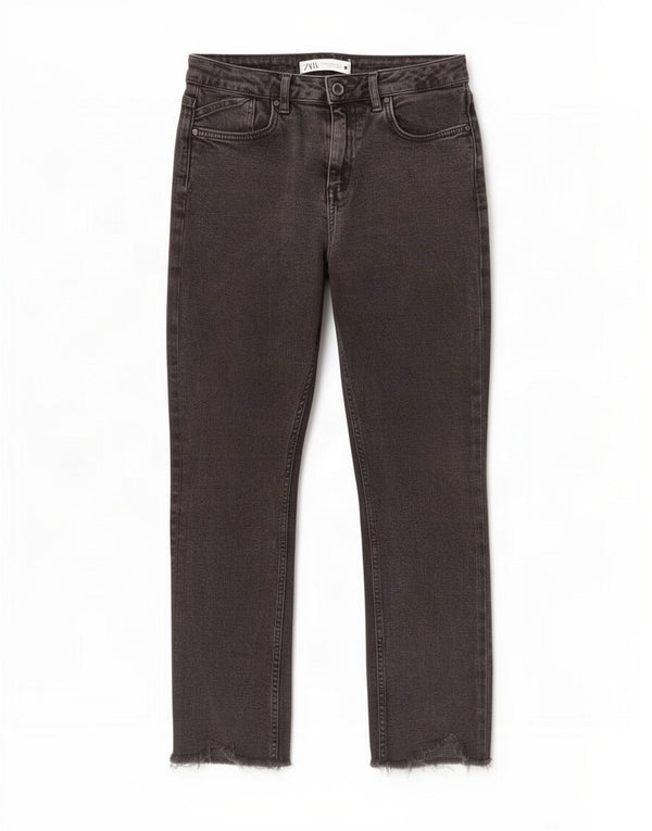 Jeans dritti da donna Zara EU 38 Small W28 L26 Grigio