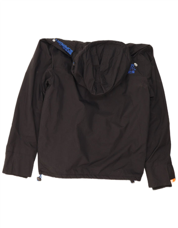 Giacca a vento con cappuccio grafica da uomo Superdry UK 42 XL poliestere nero