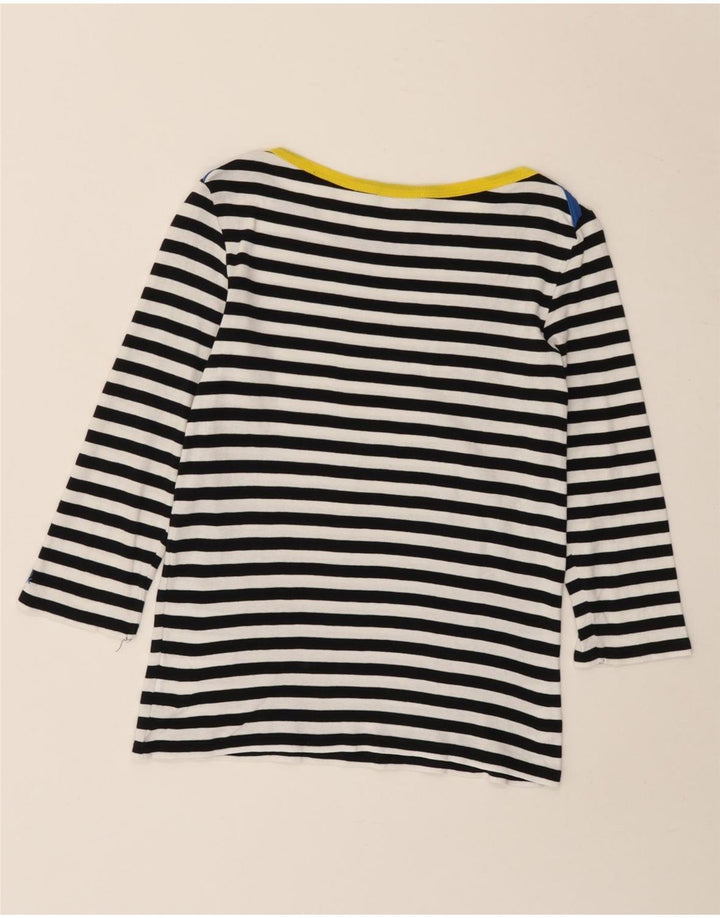 Top da donna Benetton manica 3/4 UK 8 Small blu navy a righe