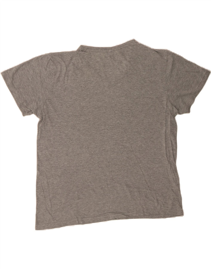 VINTAGE Mens T-Shirt Top 2XL Grey Vintage Vintage and Second-Hand Vintage from Messina Hembry 