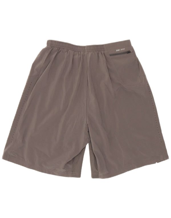 Pantaloncini sportivi Nike da uomo in poliestere grigio medio