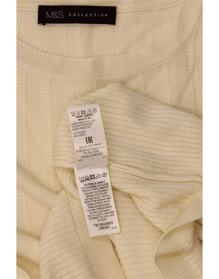 Maglione maglione girocollo da donna Marks & Spencer UK 12 Viscosa beige medio