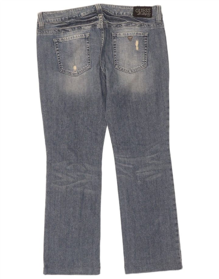 Jeans Bootcut invecchiati Guess da donna W34 L30 cotone blu