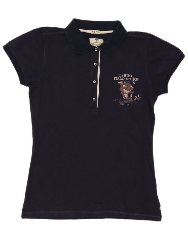 Polo grafica da donna North Sails UK 14 Large Blu Navy