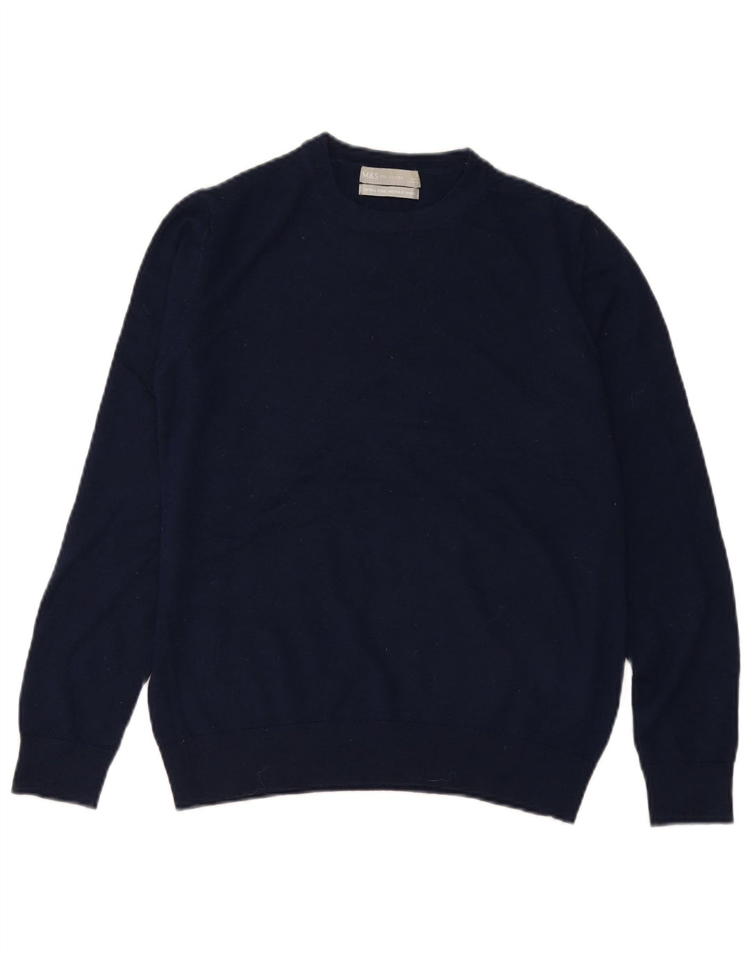 Maglione maglione girocollo da donna Marks & Spencer UK 10 piccolo blu navy
