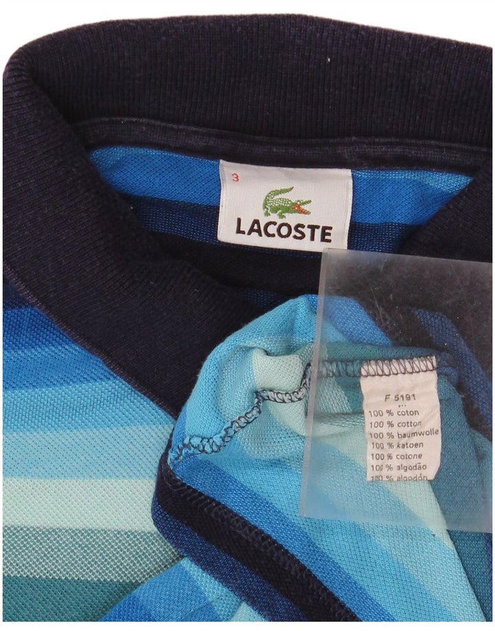 Polo da uomo Lacoste taglia 3 piccola in cotone a righe blu