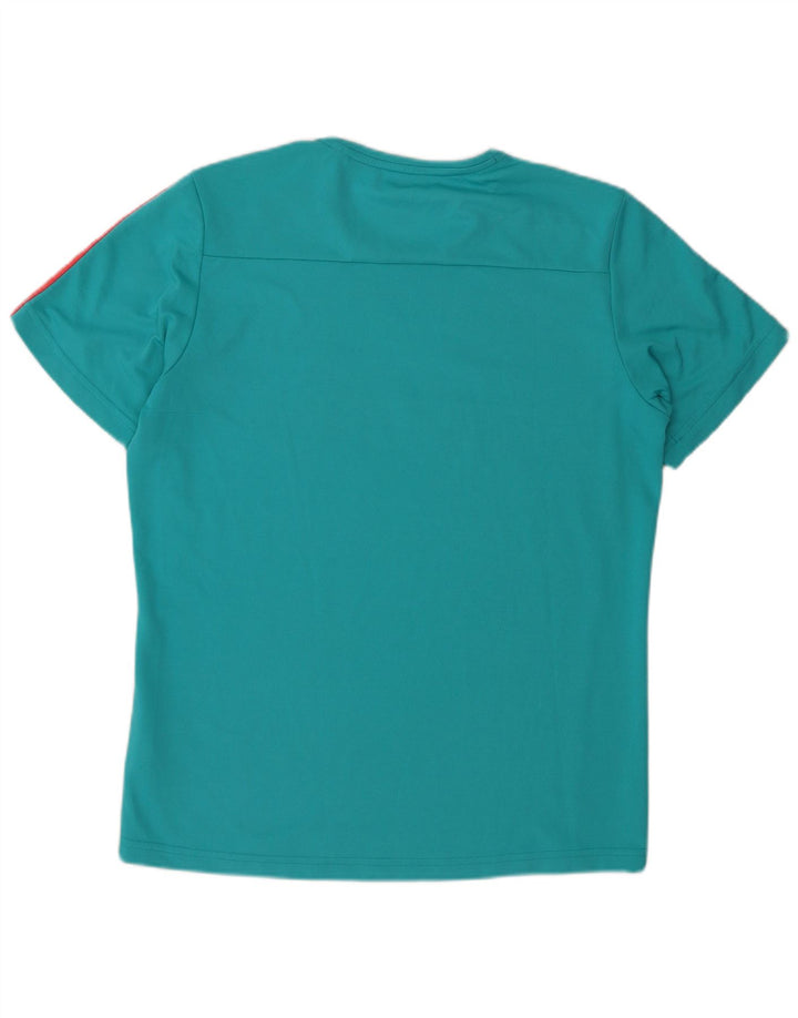 T-shirt grafica Adidas da uomo Roma Top in poliestere turchese medio