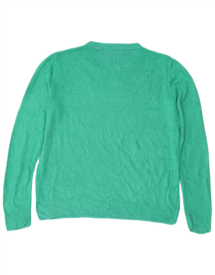 MARKS & SPENCER Maglione maglione girocollo da donna UK 12 Acrilico verde medio