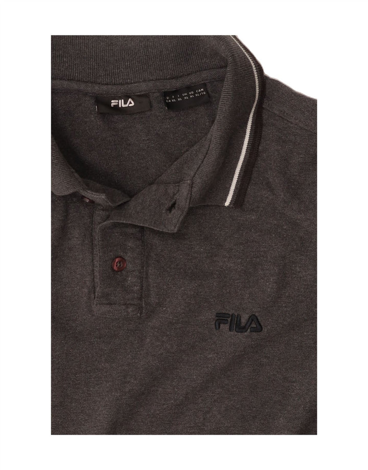 FILA Mens Polo Shirt XL Grey Vintage Fila and Second-Hand Fila from Messina Hembry 
