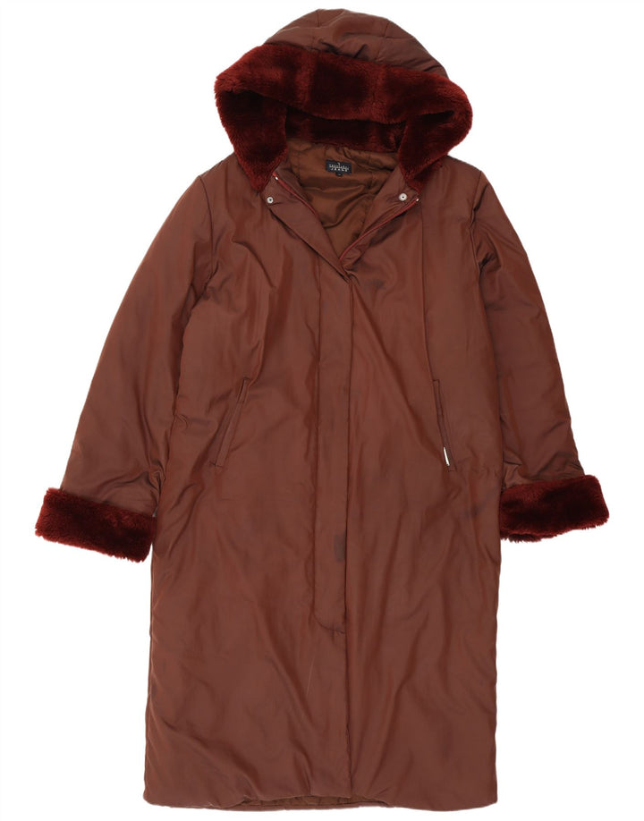 Cappotto Donna Trussardi con Cappuccio IT 46 Large Bordeaux Poliestere