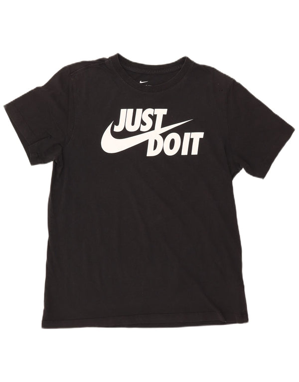 T-shirt grafica da donna NIKE Top UK 14 cotone nero medio