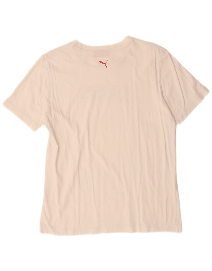 T-shirt grafica da uomo Puma Top in cotone bianco medio