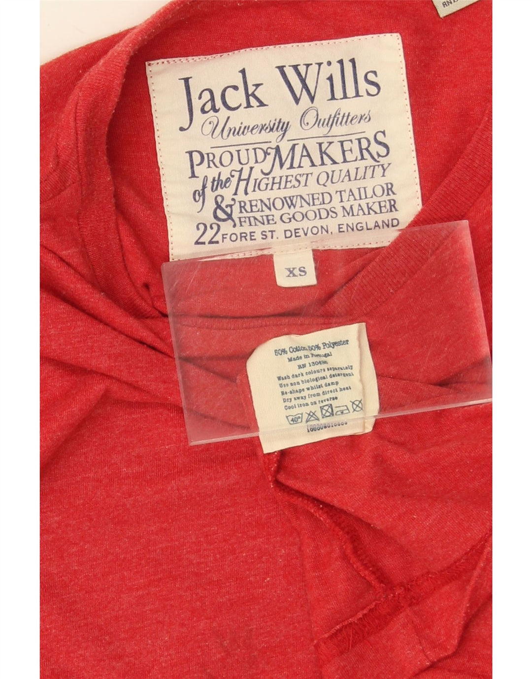 JACK WILLS Mens Graphic Top Long Sleeve XS Red Cotton
