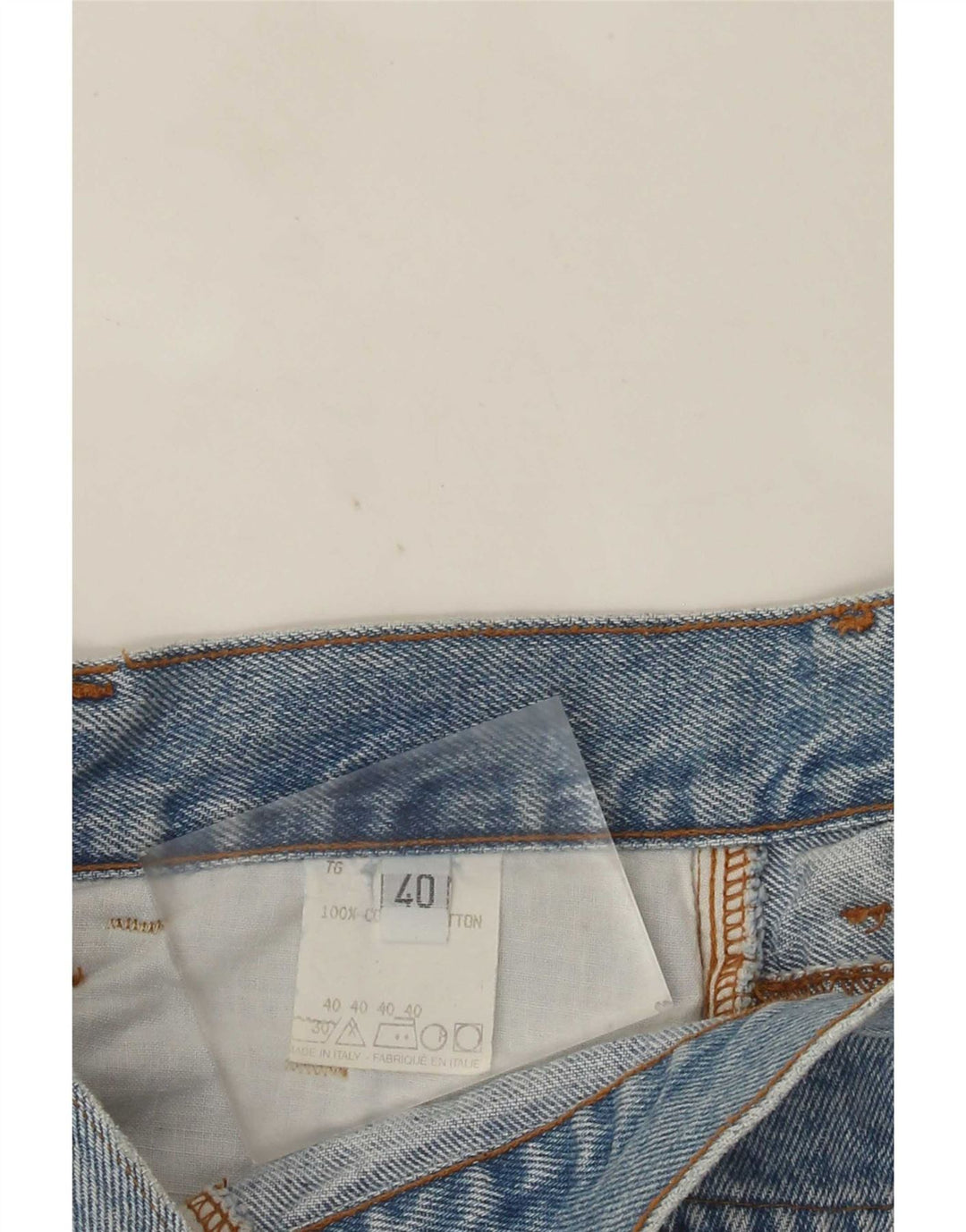 Gonna di jeans vintage da donna IT 40 piccola W25 in cotone blu