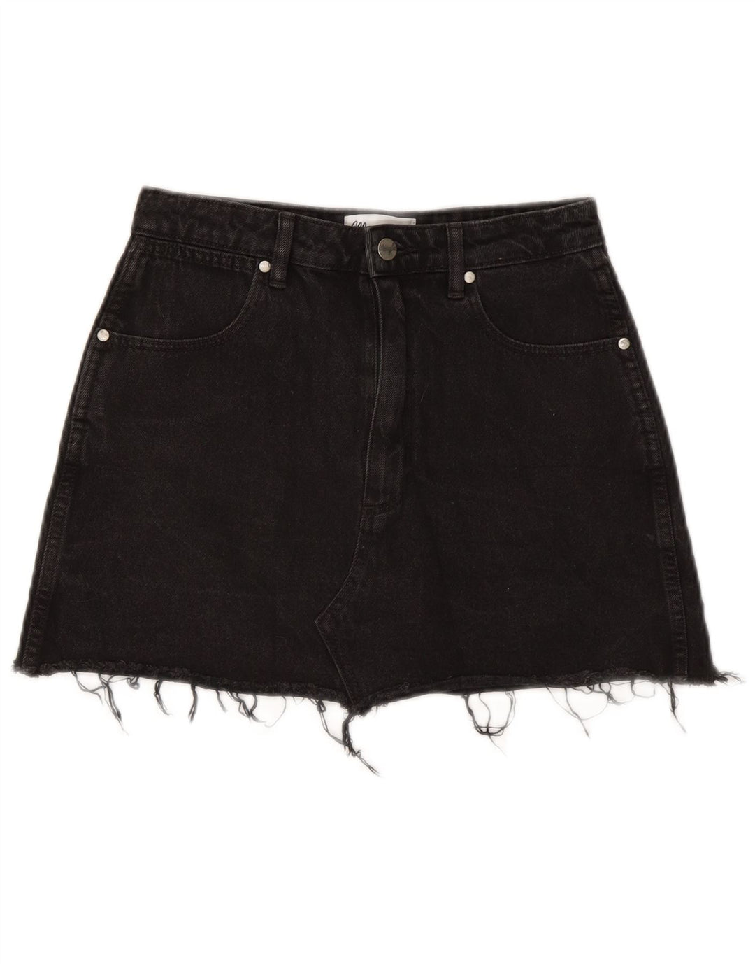 Mini gonna di jeans da donna Wrangler US 9 media W27 cotone nero
