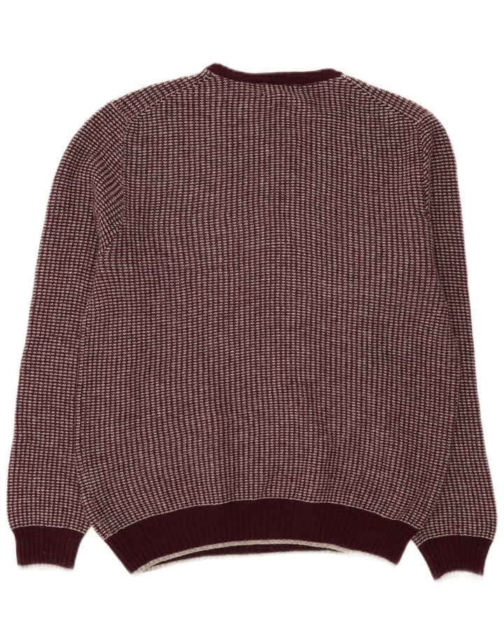 Maglione maglione girocollo da uomo Marks & Spencer in lana bordeaux media
