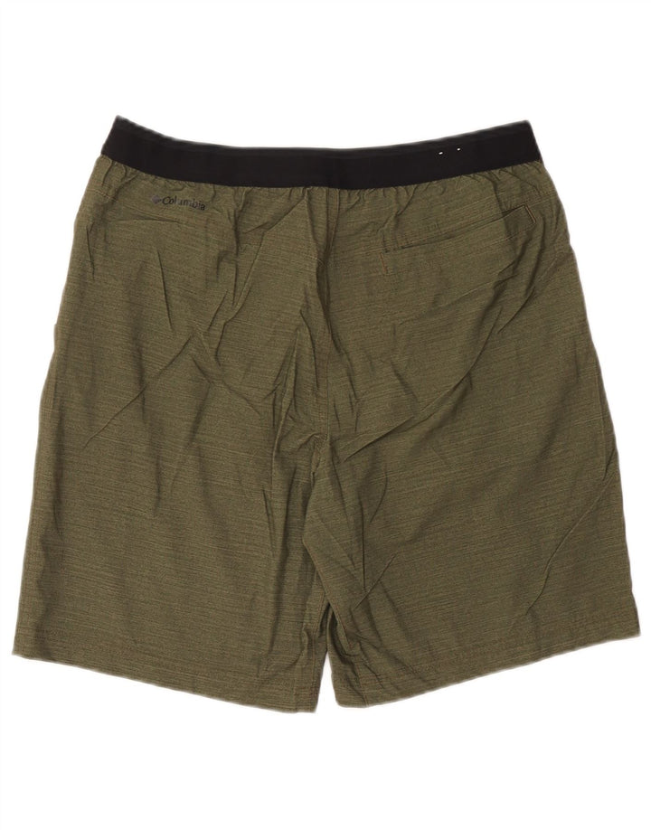 Pantaloncini sportivi da uomo Columbia, poliestere color block medio kaki