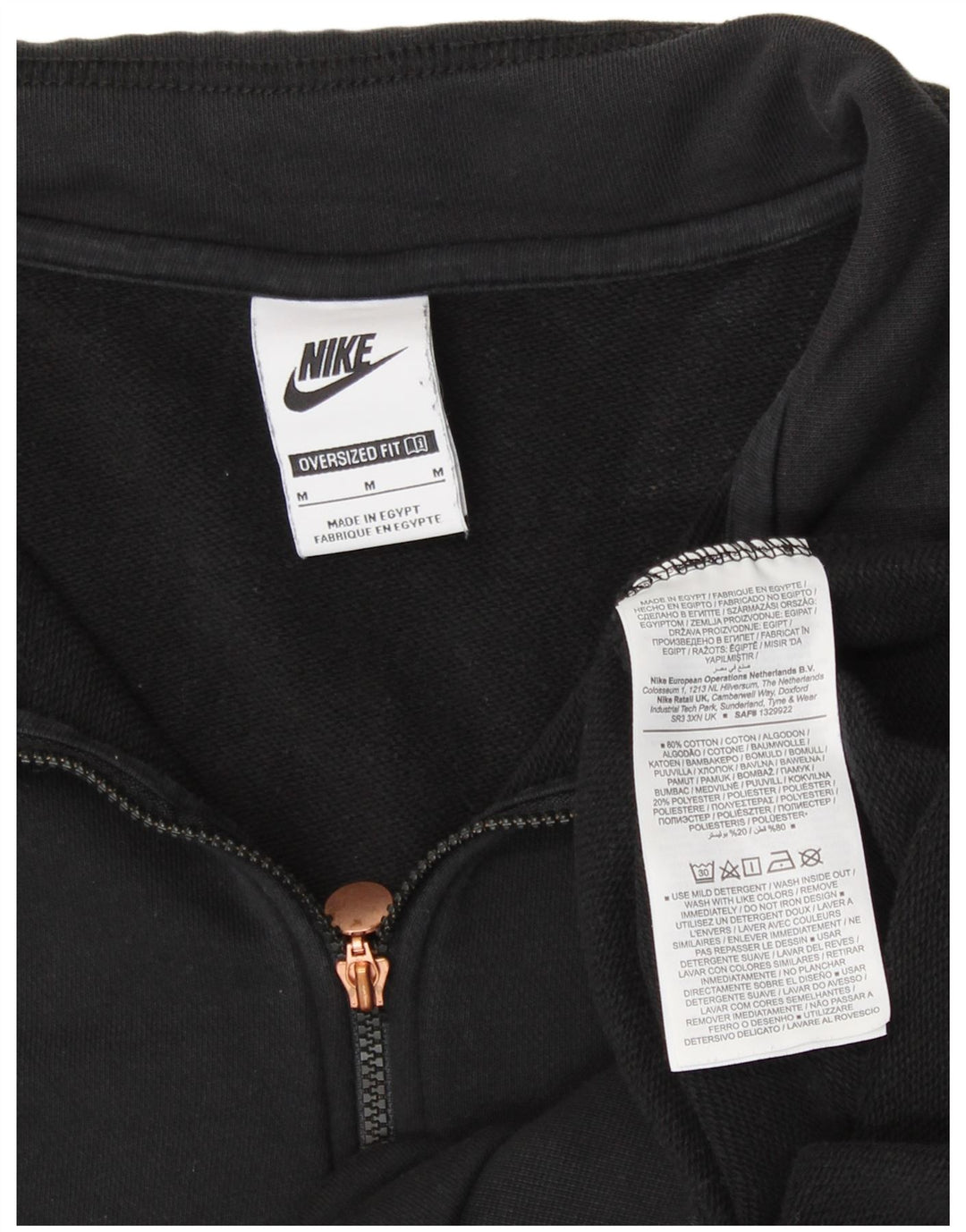 Felpa con grafica oversize NIKE da donna UK 14 media nera