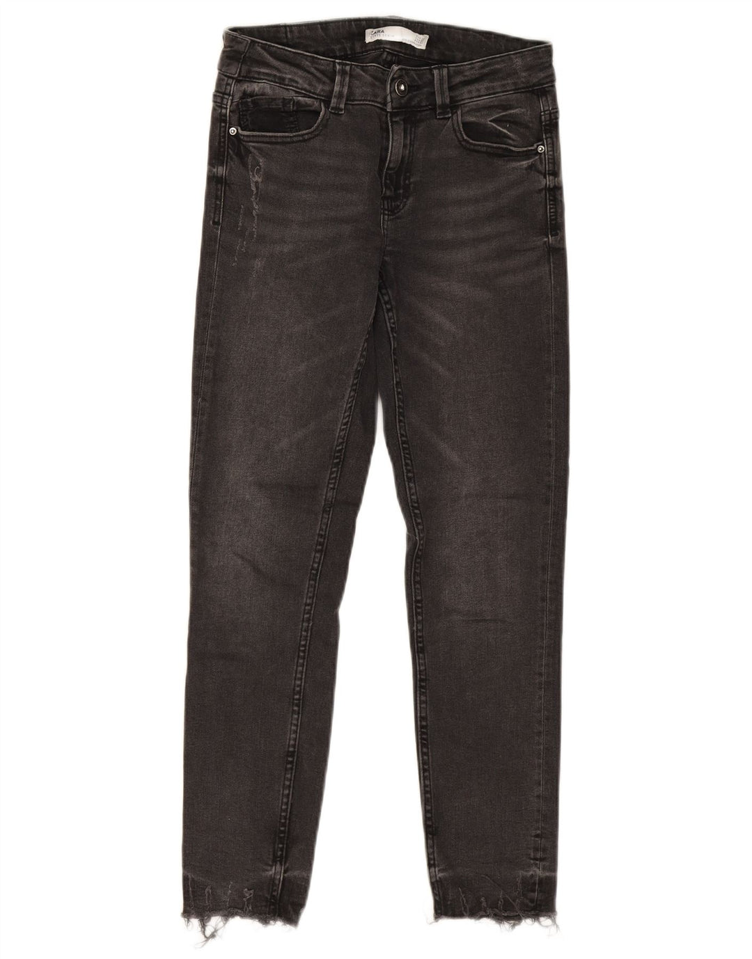 Jeans slim effetto consumato ZARA da donna EU 34 2XS W24 L25 Grigio