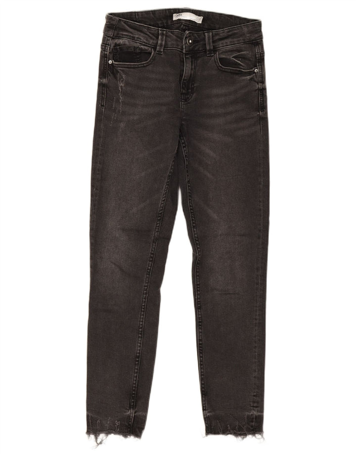 Jeans slim effetto consumato ZARA da donna EU 34 2XS W24 L25 Grigio