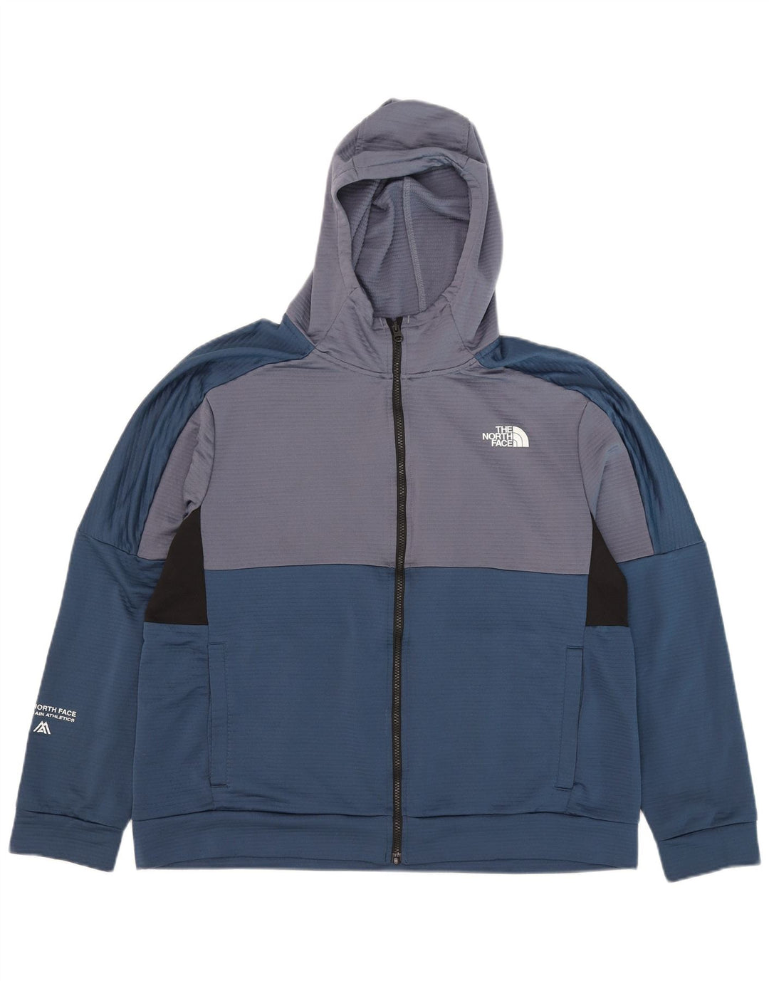 Felpa con cappuccio e zip da uomo The North Face XL in poliestere color block blu