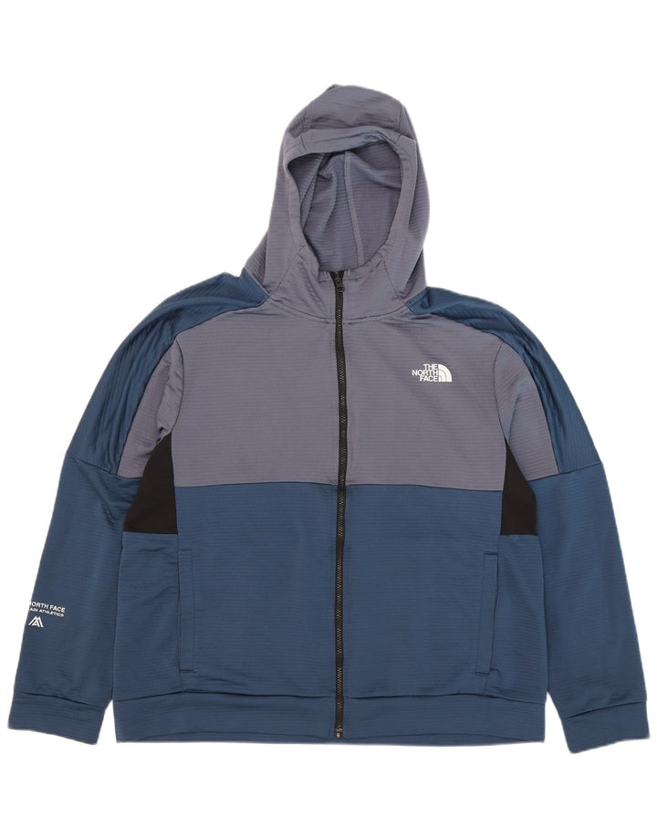 Felpa con cappuccio e zip da uomo The North Face XL in poliestere color block blu
