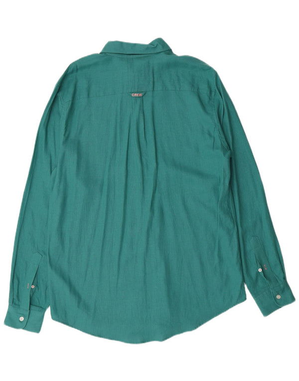Crew Clothing Camicia da uomo in lino verde medio