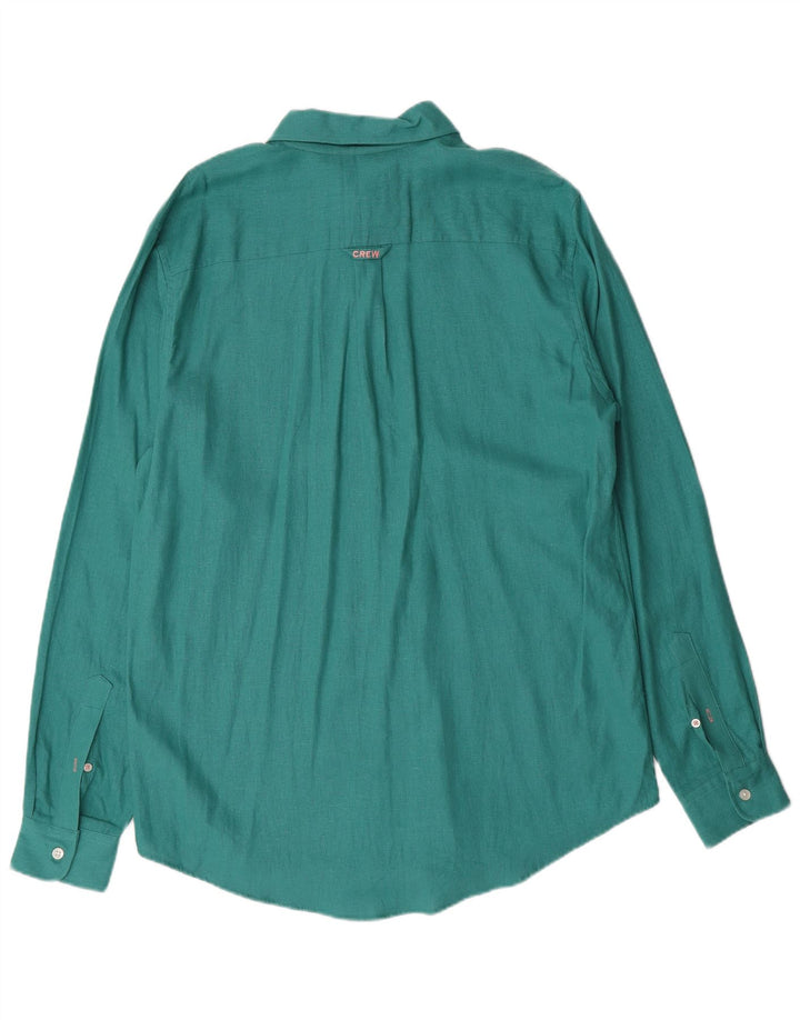 Crew Clothing Camicia da uomo in lino verde medio