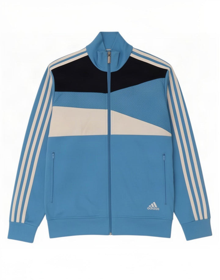 Giacca da tuta da ragazzo Adidas 13-14 anni in poliestere color block blu