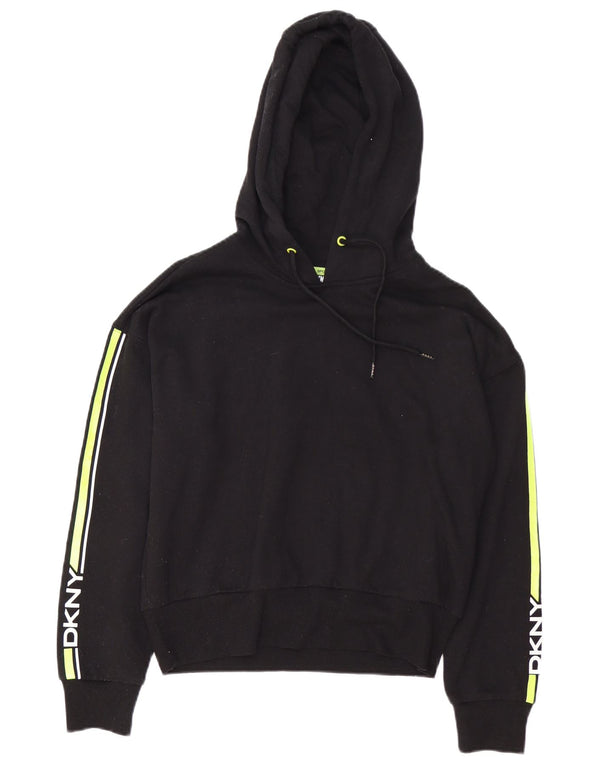 Maglione con cappuccio oversize grafico da donna Dkny UK 10 Small Black Colourblock