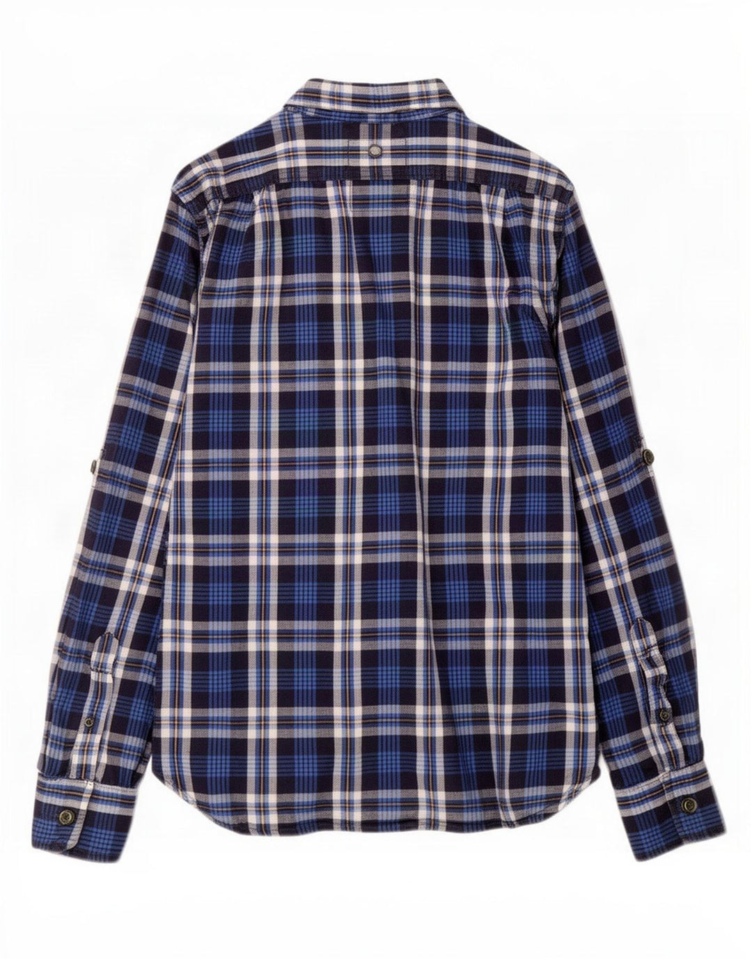 Camicia da uomo in flanella Superdry, cotone a quadri blu navy grande