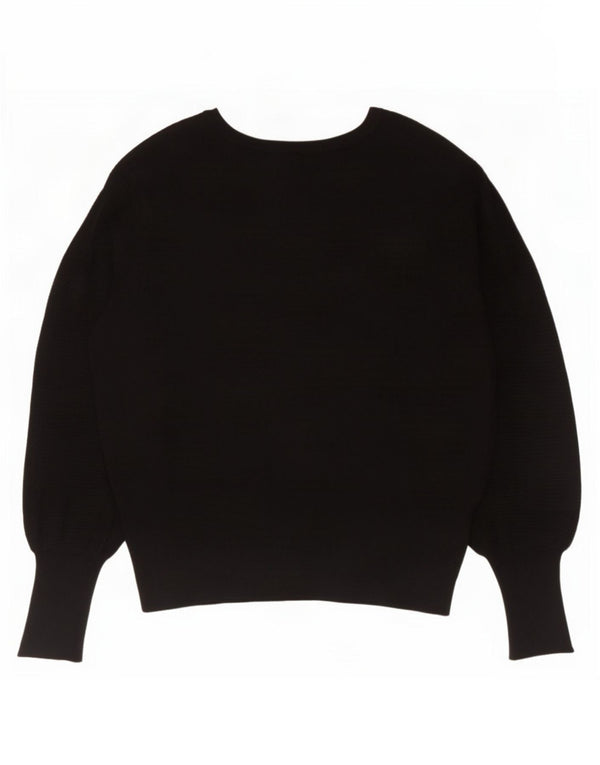 Maglione maglione con scollo a barca da donna Marks & Spencer UK 16 grande viscosa nera