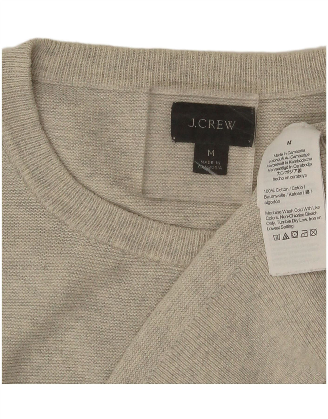 J. Crew Maglione girocollo da uomo in cotone grigio medio