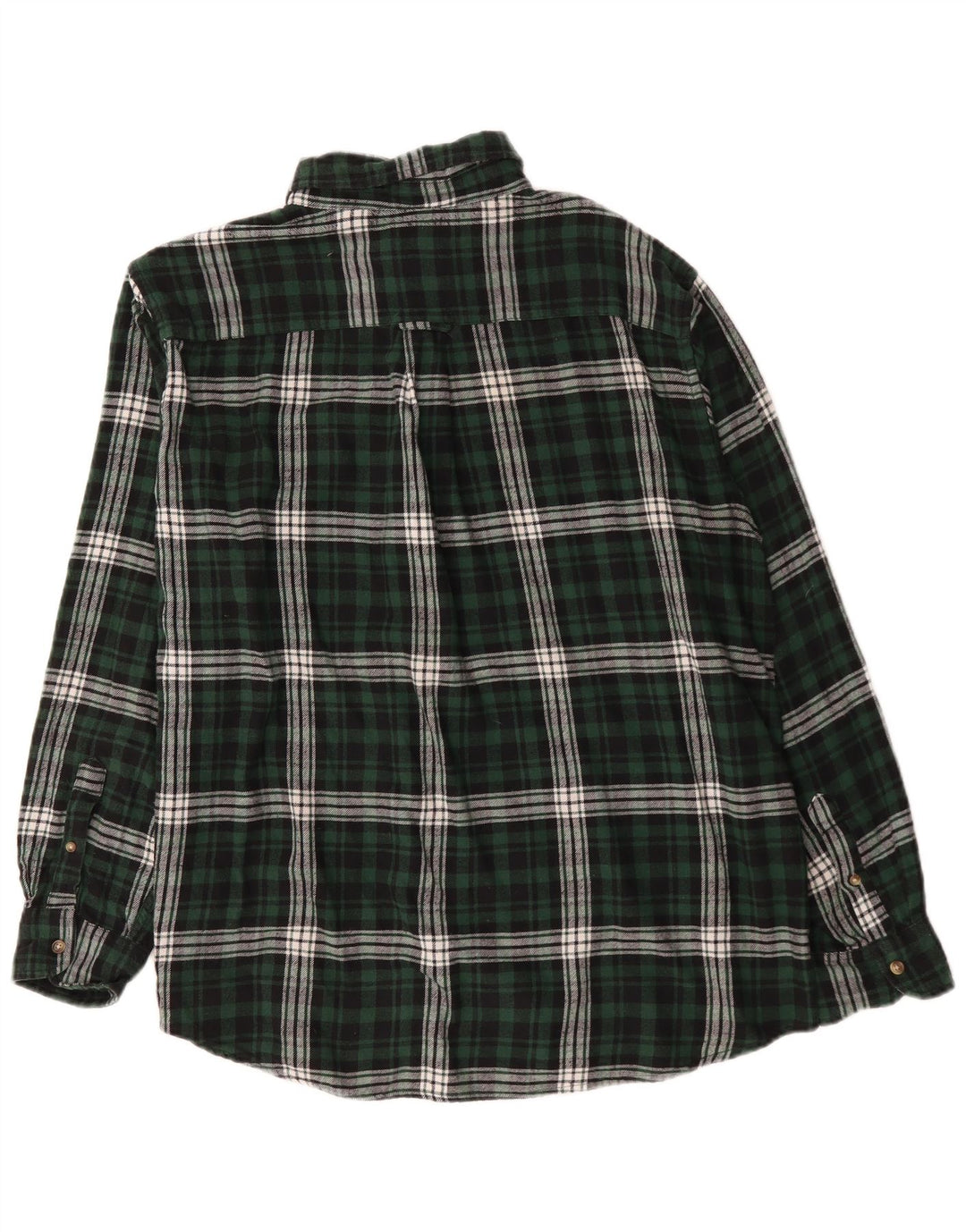 Chaps Camicia da uomo in flanella XL in cotone a quadri verdi