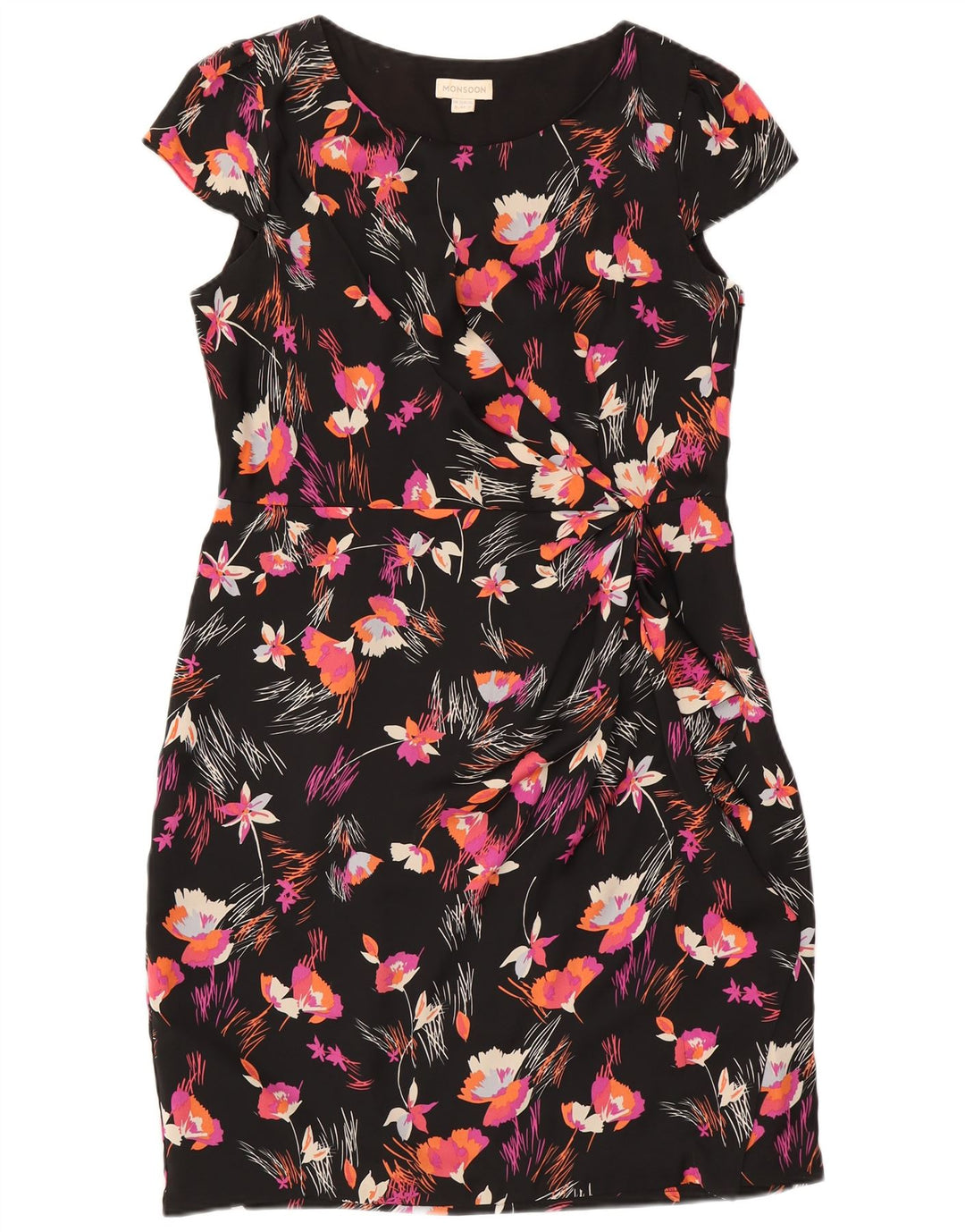 Abito tubino da donna Monsoon UK 16 Grande poliestere floreale multicolore