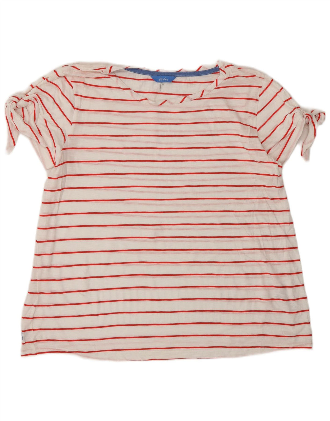 JOULES T-shirt da donna Top UK 16 Cotone a righe grandi bianche