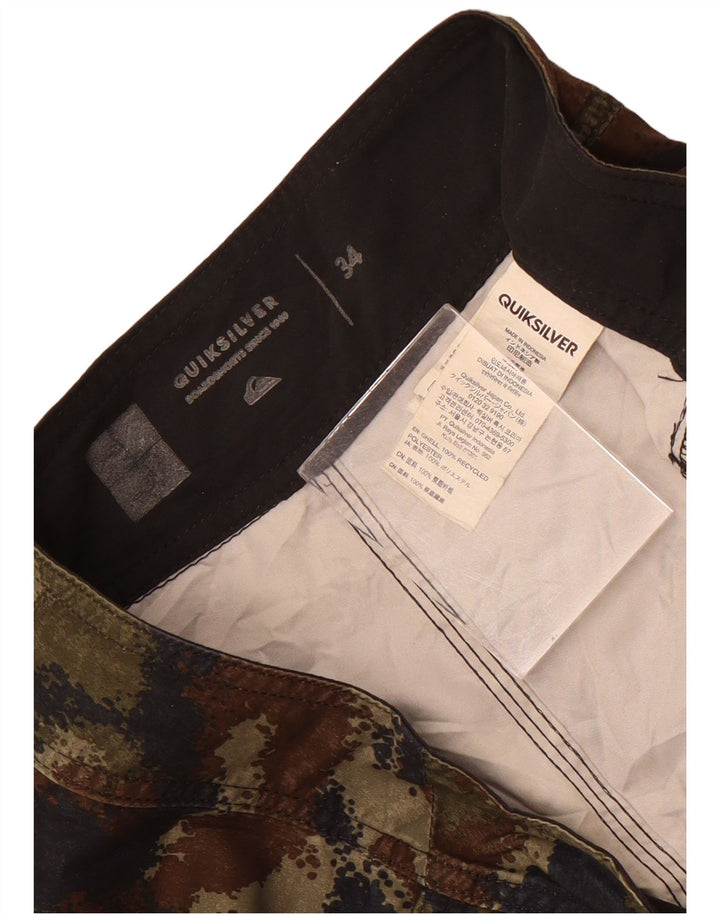 Pantaloncini da bagno da uomo Quiksilver Large in poliestere mimetico kaki