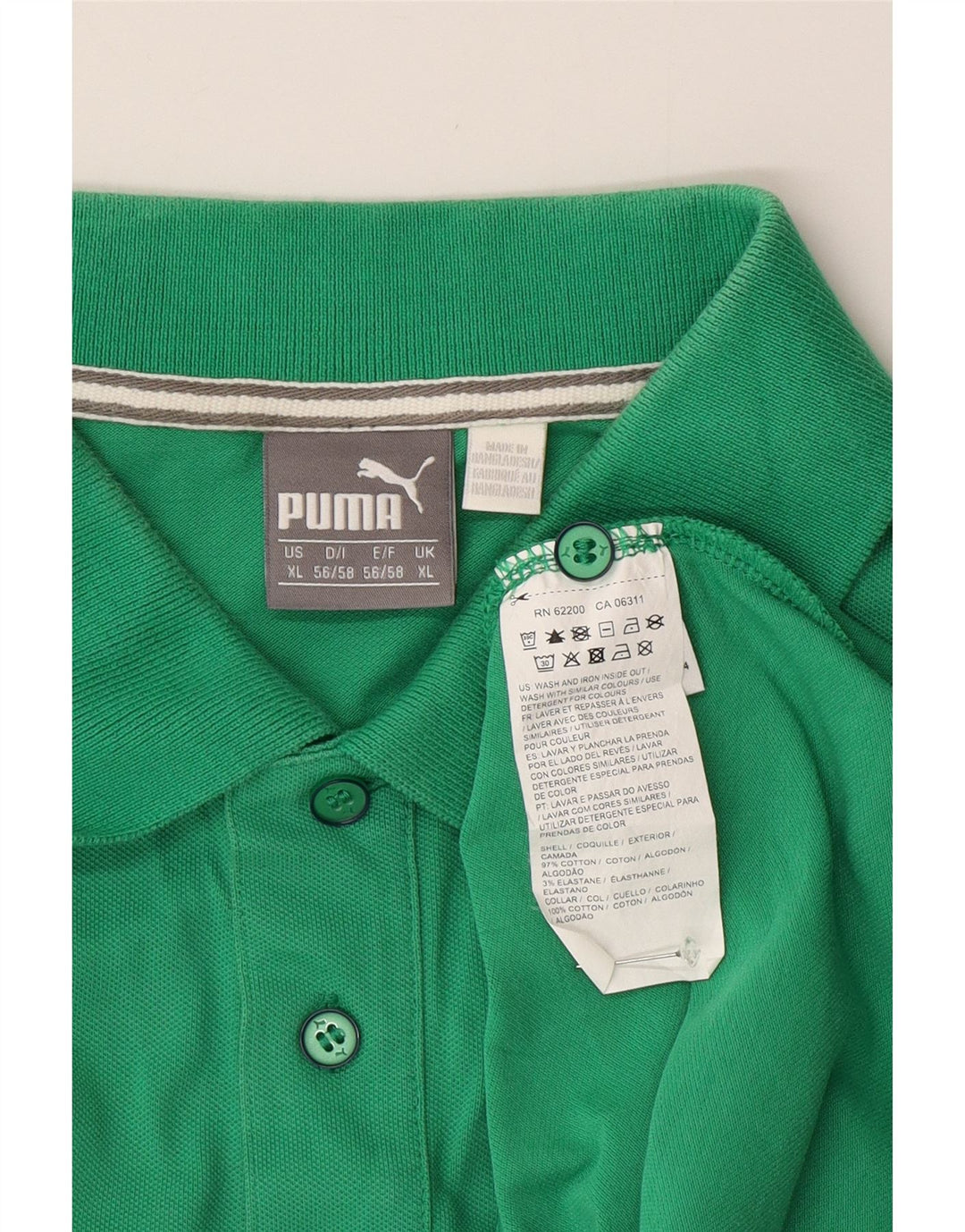 Polo PUMA da uomo XL in cotone verde
