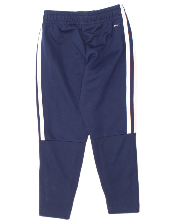 Pantaloni da tuta Adidas Climalite da ragazzo 3-4 anni in poliestere blu navy