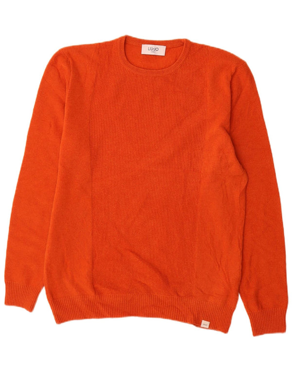 Liu Jo Uomo Maglione Girocollo Maglione Grande Lana Arancione