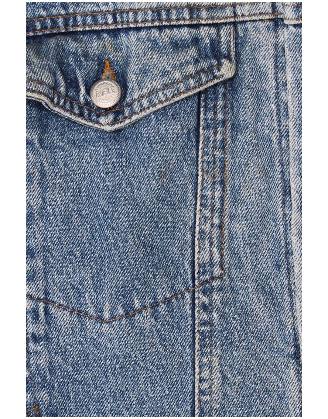 Giacca in denim grafico da uomo Rifle UK 44 2XL Blu retrò