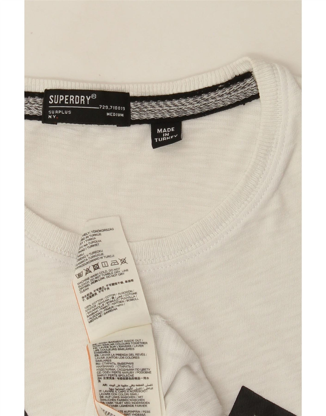 T-shirt grafica da uomo SUPERDRY Top in cotone bianco medio