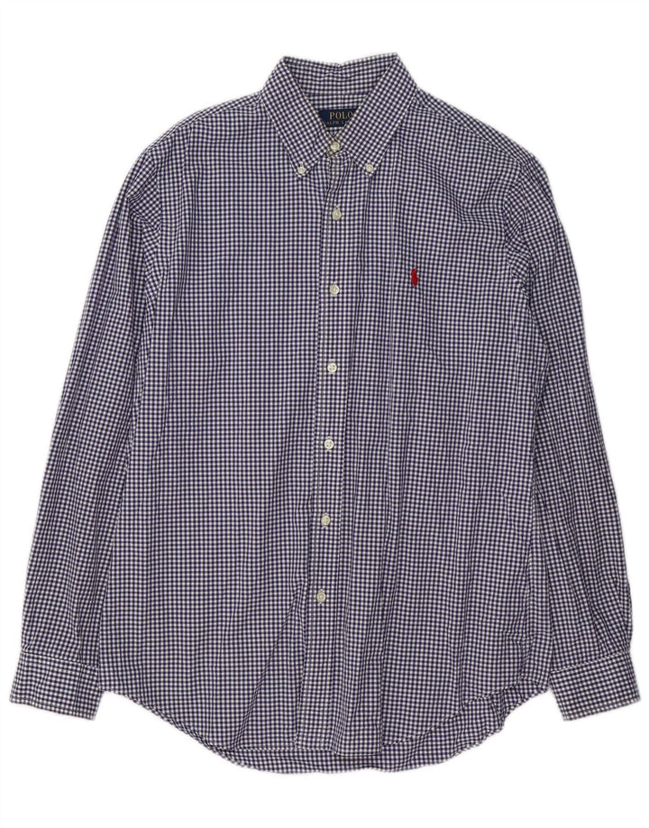 POLO RALPH LAUREN Camicia da uomo in cotone a quadretti blu navy medio