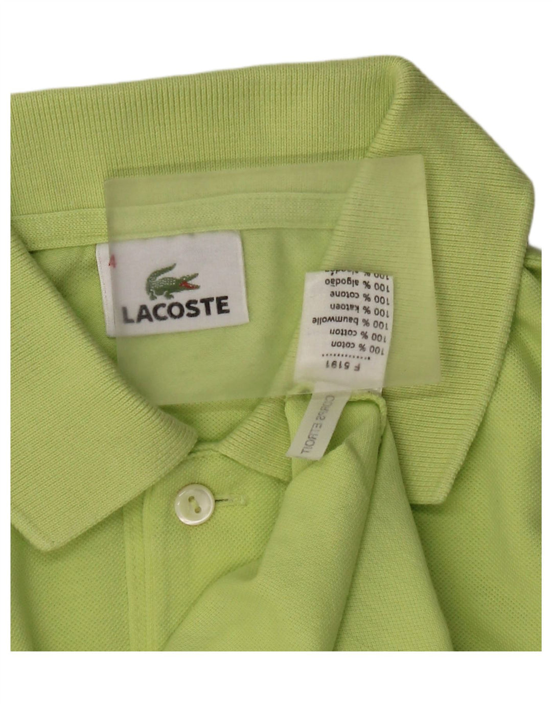 Polo da uomo Lacoste taglia 4 in cotone verde medio