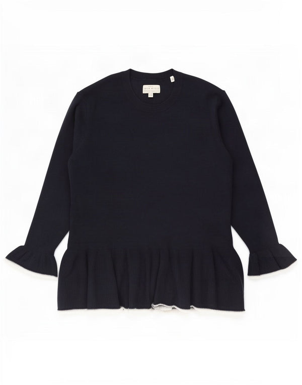 Maglione maglione girocollo manica 3/4 da donna Jack Wills UK 10 piccolo blu navy