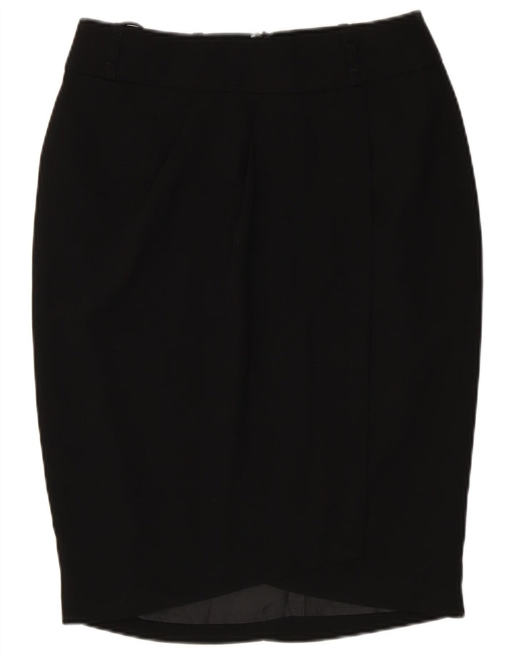 Gonna a tubino da donna Marks & Spencer UK 12 media W30 poliestere nero